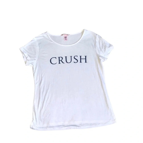 Victoria's Secret White Crush Graphic Lounge Short Sleeve Tee Small Women’s - Picture 1 of 5